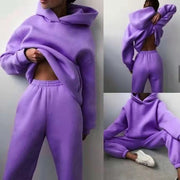 Women's Hooded Sweater Two-Piece Tracksuit | Casual Knit Set