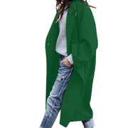 Women's Casual Long Woolen Coat | Single Breasted Lapel Jacket with Pockets