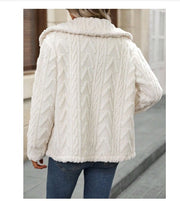 Women's Large Lapel Plush Cardigan Coat, Double-Sided Fleece – Winter Casual