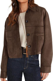 Women's Faux Suede Short Jacket | Lightweight Outerwear