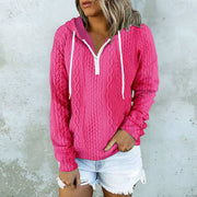 Women's Twist Texture Hoodie Drawstring Sweatshirt | Casual Daily Wear