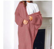 Women's Long Knit Cardigan, Chunky Knitwear Coat – Winter Casual