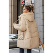 Women's Winter Hooded Coat | Thicken Straight Cotton Jacket with Pockets