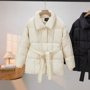 Women's Mid-Length Down Jacket | Loose Fit Winter Coat