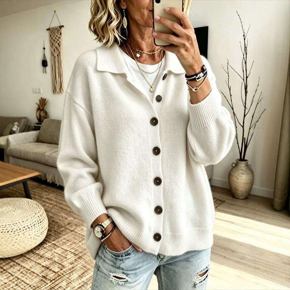 Open-Front Lapel Cardigan | Women's Casual Knit Sweater