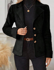 Women's Warm Faux Fur Lapel Jacket | Casual Pocket Outerwear