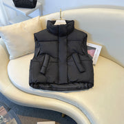 Women's High Waist Cotton Vest | Short Autumn Winter Padded Vest