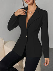 Women's Waist-Cinching Single-Button Blazer | Lapel Outerwear