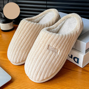 Women's Solid Color Cotton Slippers | Warm Winter House Shoes