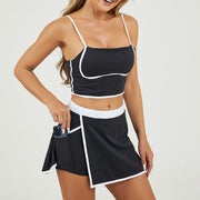 Women's Sports Suit – Fitness Two-Piece Culotte Set