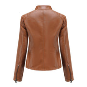 Women's PU Leather Motorcycle Jacket