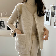 Women's Lamb Wool Vest Jacket | Lightweight Layering Top