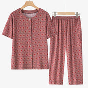 Women's Geometric Two-Piece Suit | Loose Summer Casual Polyester Shorts Set