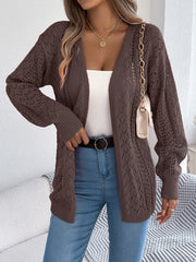 Women's Hollow-Out Lantern Sleeve Cardigan Coat – Casual