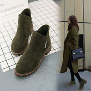 Women's Frosted Chunky Heel Ankle Boots | Vintage Fall Winter Boots