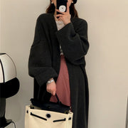 Loose Contrast Stitch Cardigan | Women's Long Sleeve Knit Top