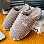 Women's Solid Color Cotton Slippers | Warm Winter House Shoes