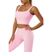 Women's Yoga Two-Piece Suit – Sleeveless Vest & Cropped Pants Set