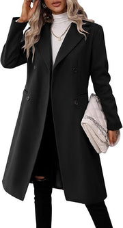 Women's Long Woolen Coat | Solid Color Fall Winter Overcoat