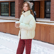 Women's Short Loose Lapel Down Cotton Jacket | Thickened Winter Coat