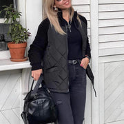 Women's Winter Stand Collar Cotton Jacket | Knitted Stitching Zipper Coat