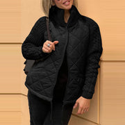 Women's Winter Stand Collar Cotton Jacket | Knitted Stitching Zipper Coat