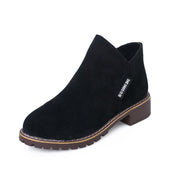 Women's Frosted Chunky Heel Ankle Boots | Vintage Fall Winter Boots