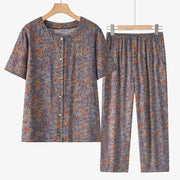 Women's Geometric Two-Piece Suit | Loose Summer Casual Polyester Shorts Set