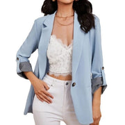 Women's Elegant Slim-Fit Patchwork Lapel Blazer | Autumn Winter Blazer