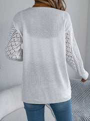 Women's Hollow-Out Lantern Sleeve Cardigan Coat – Casual
