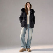 Women's Waist-Slimming Thickened Casual Jacket | Fur Trim & Pockets