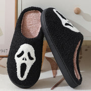 Women's & Men's Halloween Skull Print Slippers | Warm Winter House Shoes