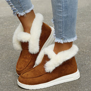 Women's Large Size Round Toe Cotton Shoes | Flat Casual Warm Flats