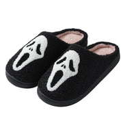 Women's & Men's Halloween Skull Print Slippers | Warm Winter House Shoes