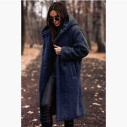 Women's Faux Fur Coat | Warm Hooded Long Teddy Jacket