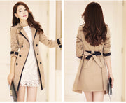 Fall Winter Trench Coat | Women's Lapel Long Sleeve Jacket