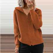 Women's Striped Zip Knit Cardigan