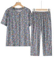 Women's Geometric Two-Piece Suit | Loose Summer Casual Polyester Shorts Set