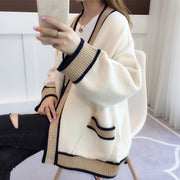 Women's Striped Loose Knitwear Jacket | Simple & Stylish Sweater Top
