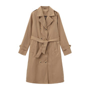 Women's Double-Breasted Waist-Cinching Trench Coat | Winter Outerwear