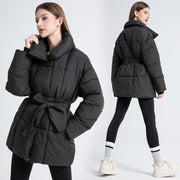 Women's Mid-Length Down Jacket | Loose Fit Winter Coat