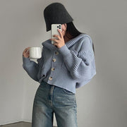 Women's Hooded Knit Cardigan – Autumn/Winter Casual