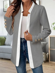 Women's Gold Cufflink Blazer | Color Block Jacket