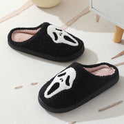 Women's & Men's Halloween Skull Print Slippers | Warm Winter House Shoes