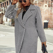 Women's Wool Coat | Suit Collar Hidden Hook Long Jacket