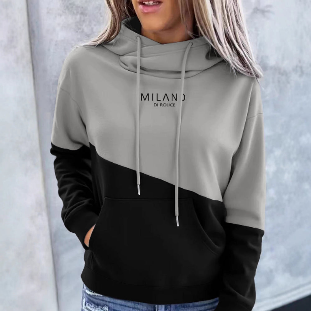 Women's Color Block Hoodie | Drawstring Pullover with Kangaroo Pocket