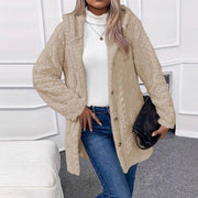 Women's Hooded Fuzzy Fleece | Button Down Plush Winter Cardigan