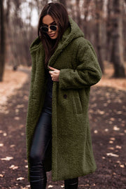 Women's Faux Fur Coat | Warm Hooded Long Teddy Jacket