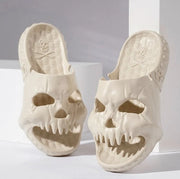 Women's Halloween Skull Design Slippers | Funny Indoor Outdoor Slides