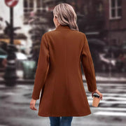 Women's Slim-Fit Woolen Coat | Lapel Winter Outerwear